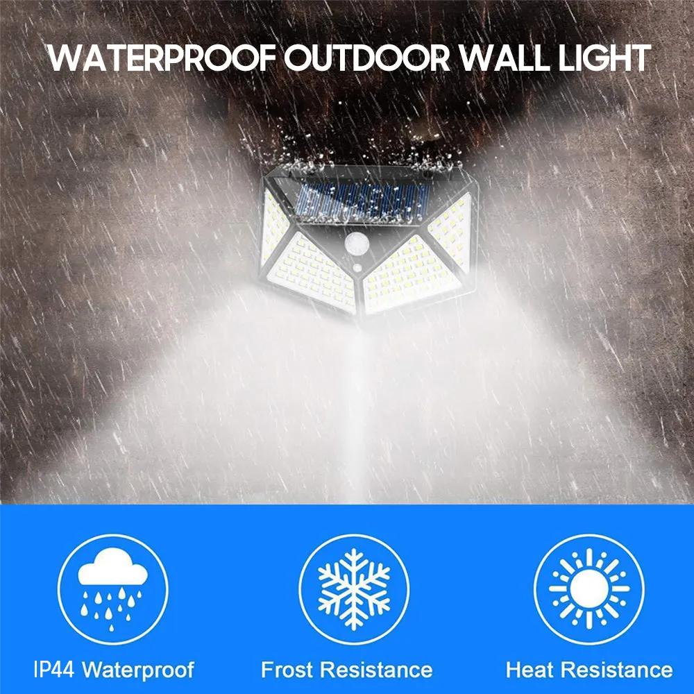 100 LED Solar Outdoor Wall Motion Sensor light