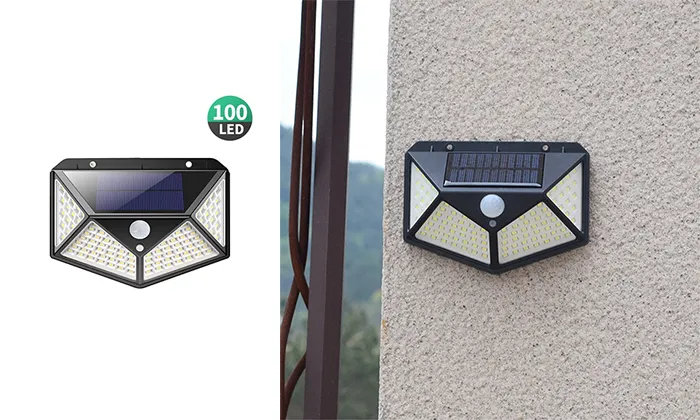 100 LED Solar Outdoor Wall Motion Sensor light