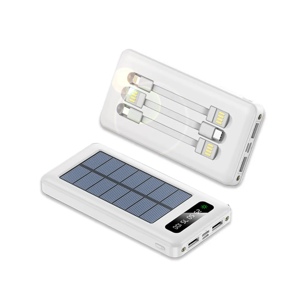 20000mAh Solar Powerbank with 3 built in Cables