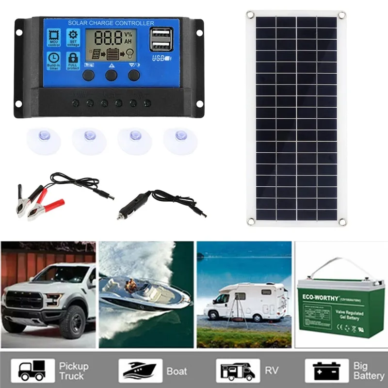 300W Portable Waterproof Solar Panel Kit cells