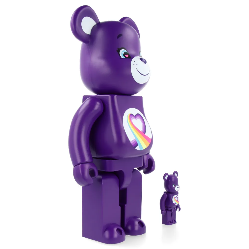 400%   100% Bearbrick Rainbow Heart Bear