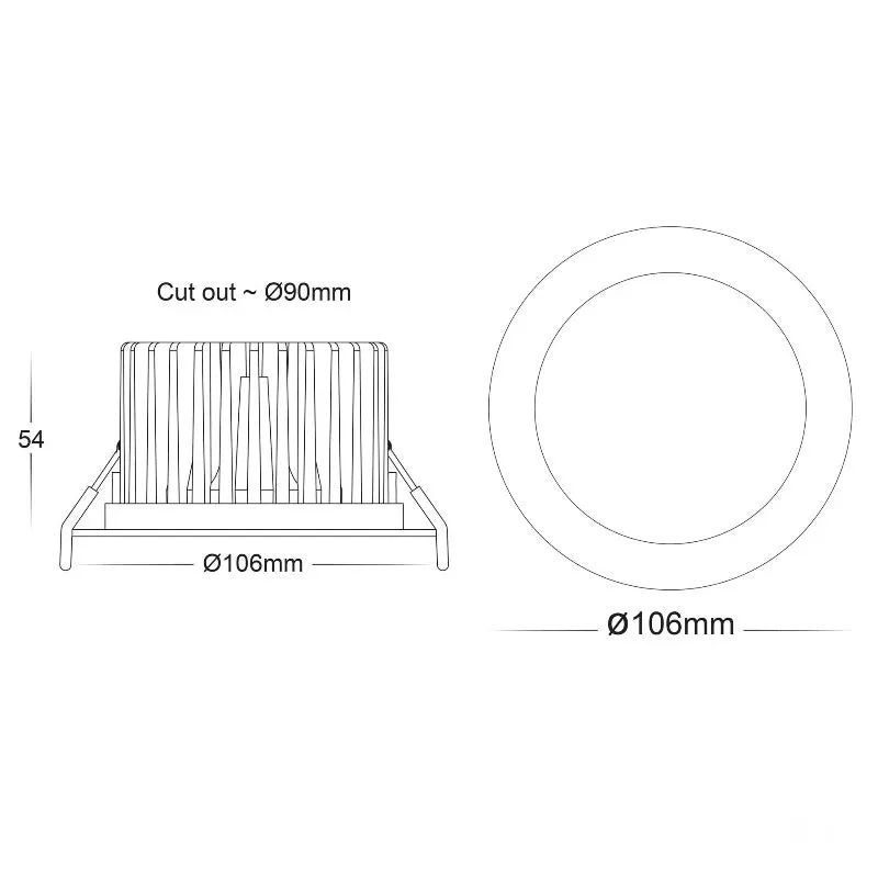 Aluminium Fixed Flush LED Downlight | Stainless Steel | Five Colour