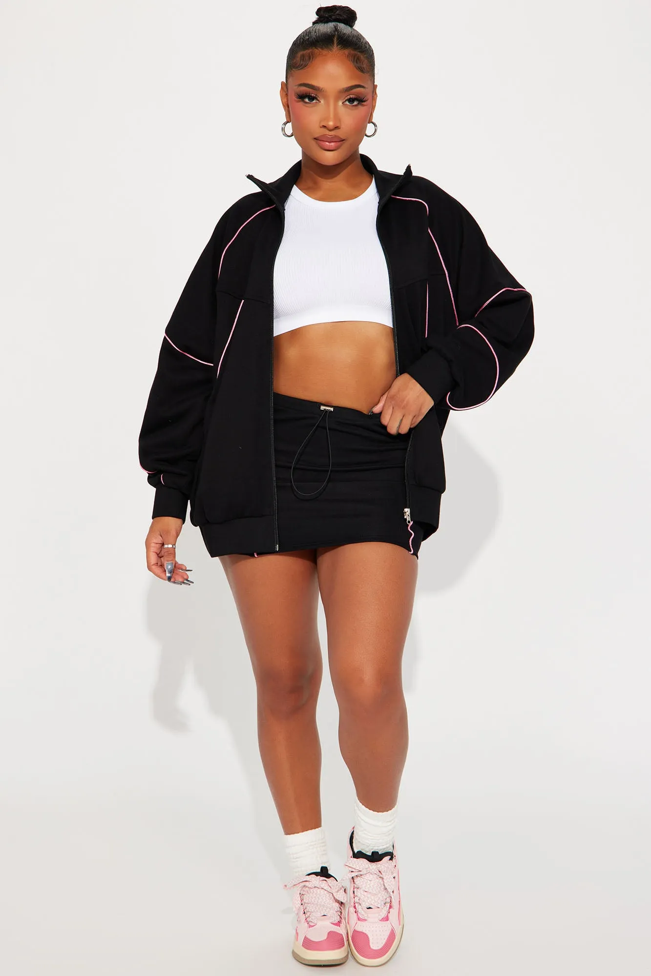 Always Devine Skirt Set - Black/Pink