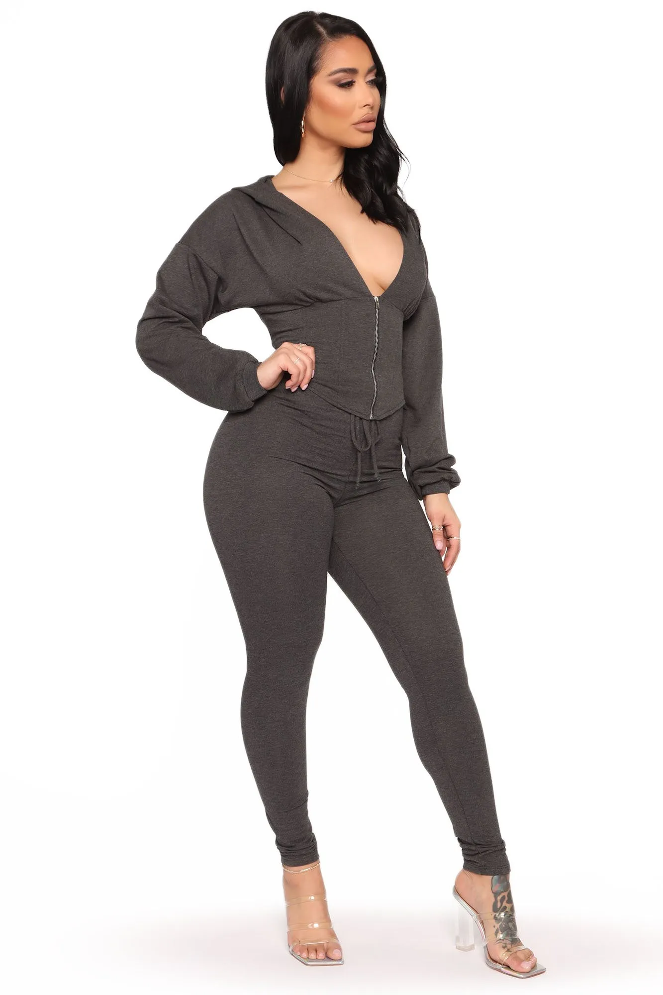 Better Than Ever Hoodie Set - Charcoal