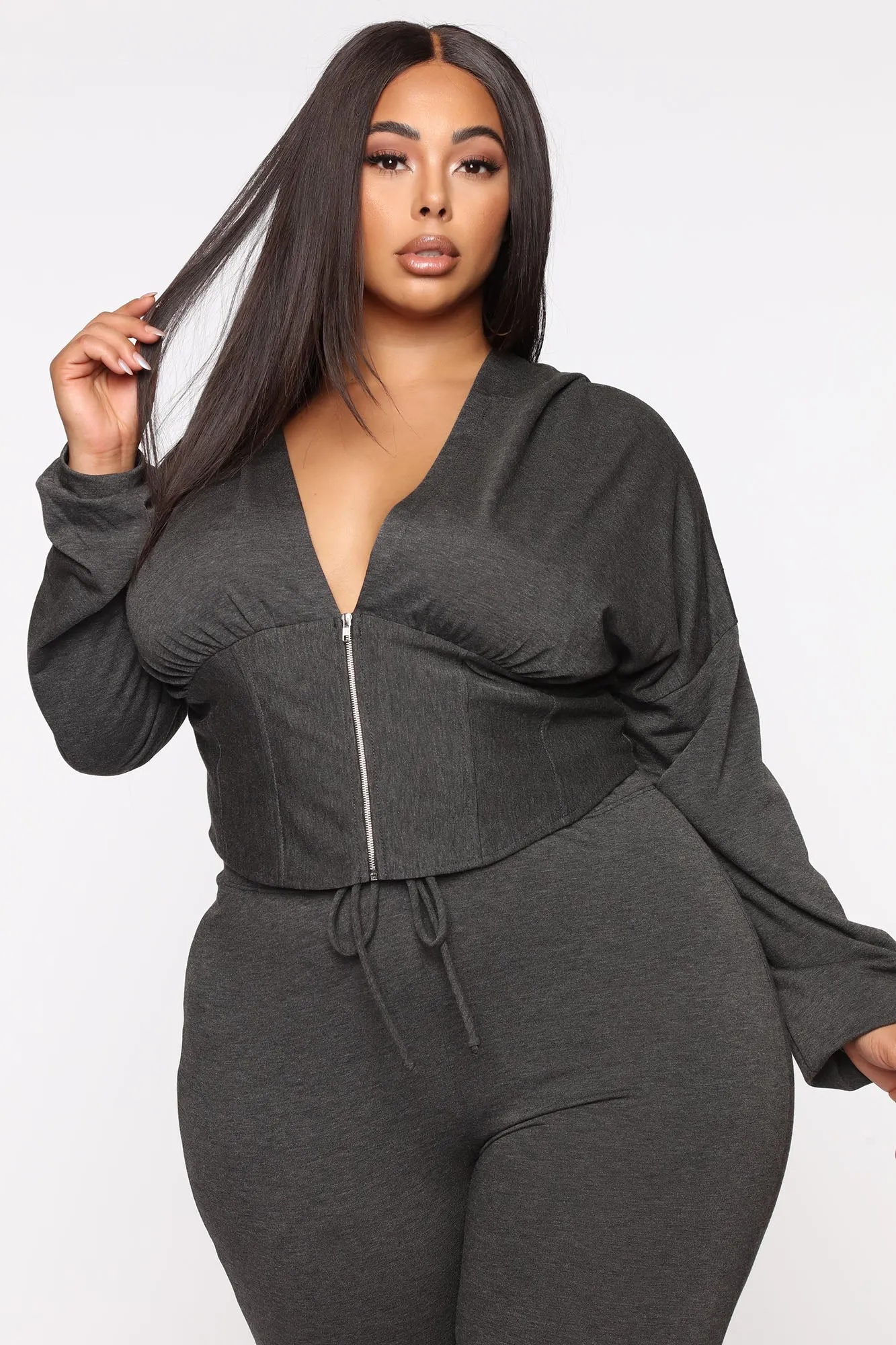 Better Than Ever Hoodie Set - Charcoal