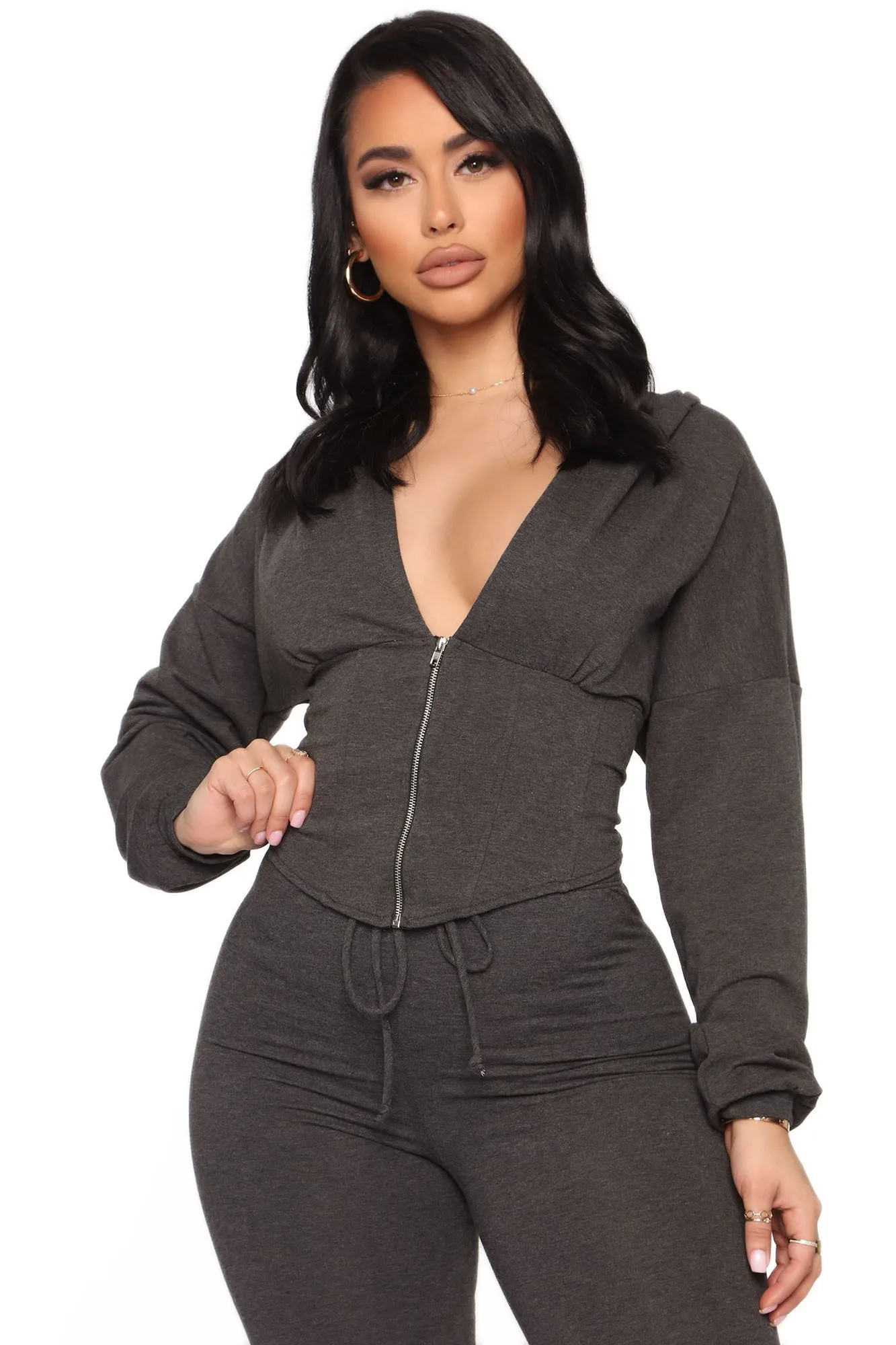 Better Than Ever Hoodie Set - Charcoal