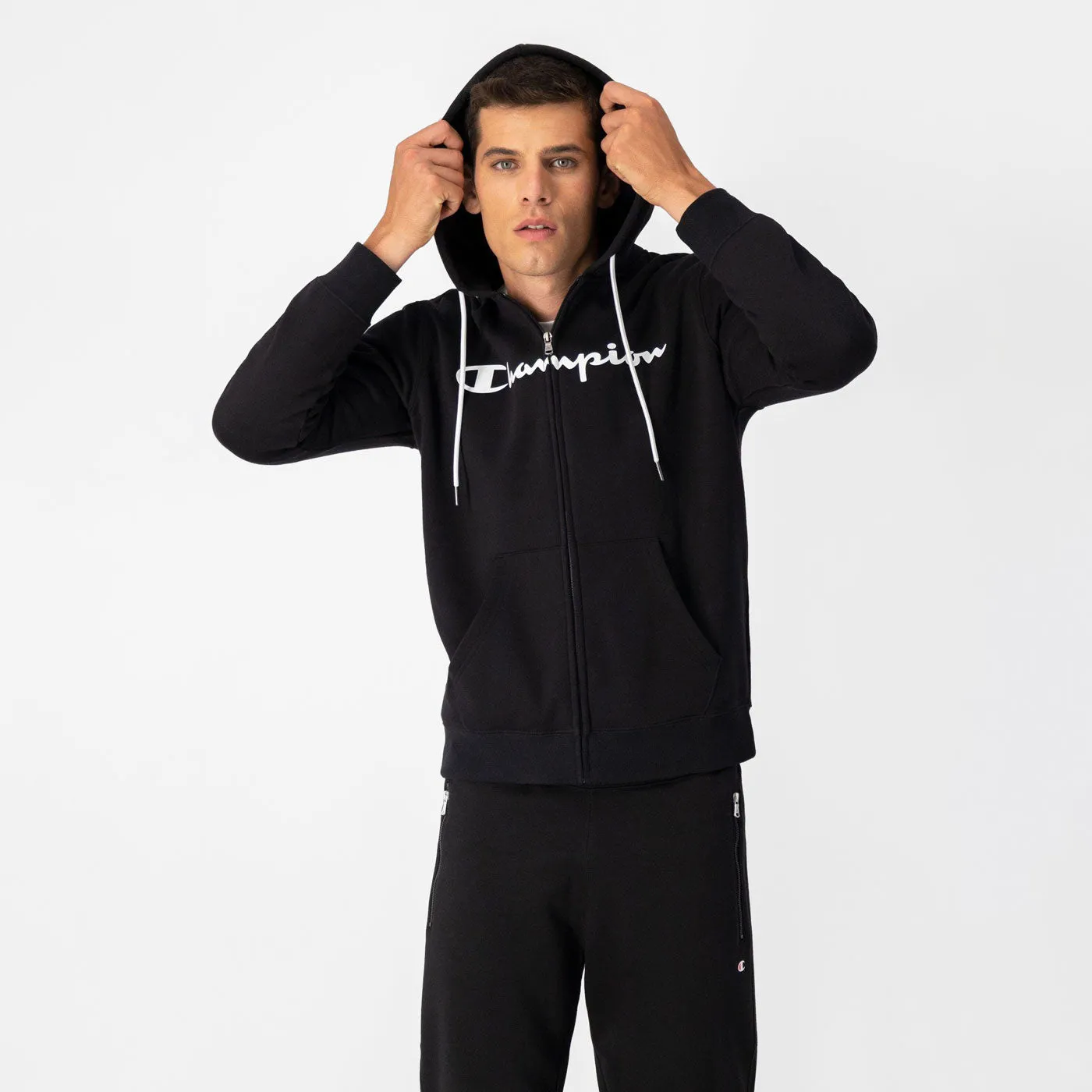 Champion Hoodie Full Zip Sweatshirt 217929 Black