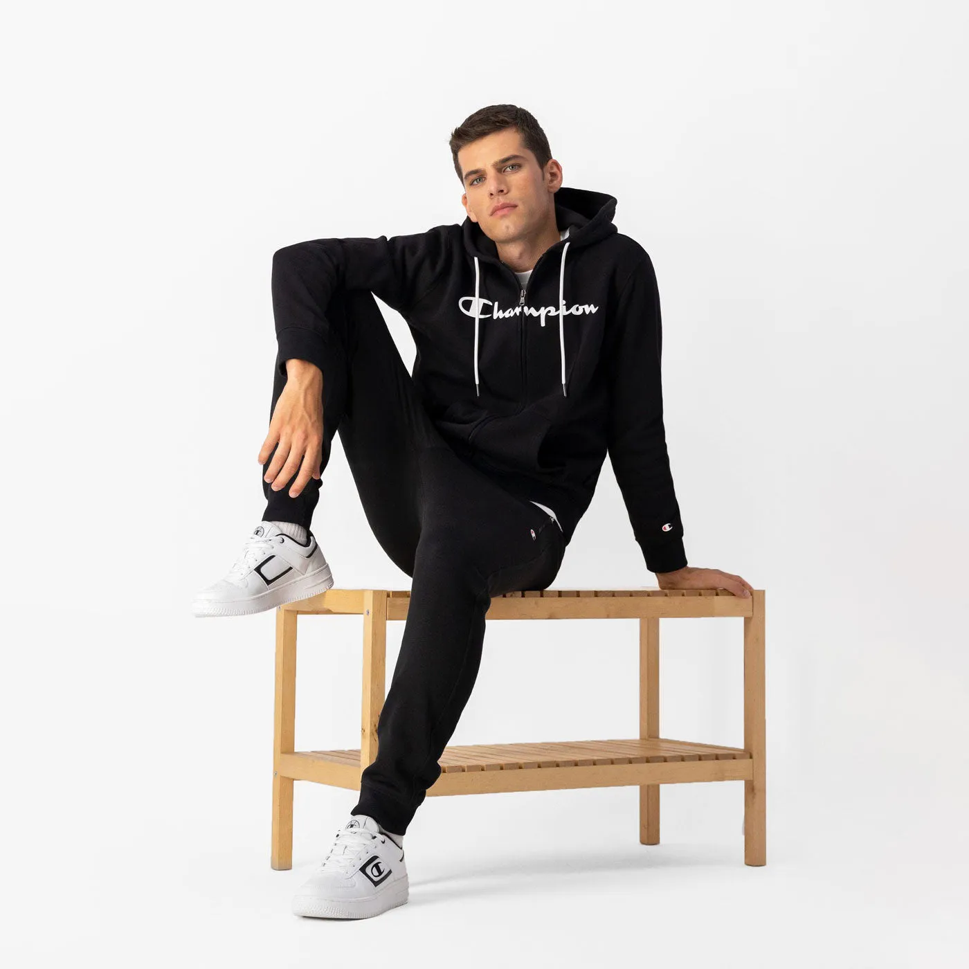 Champion Hoodie Full Zip Sweatshirt 217929 Black