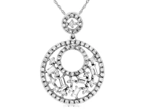 Circle Pendant with Interior Baguette Diamond Detail