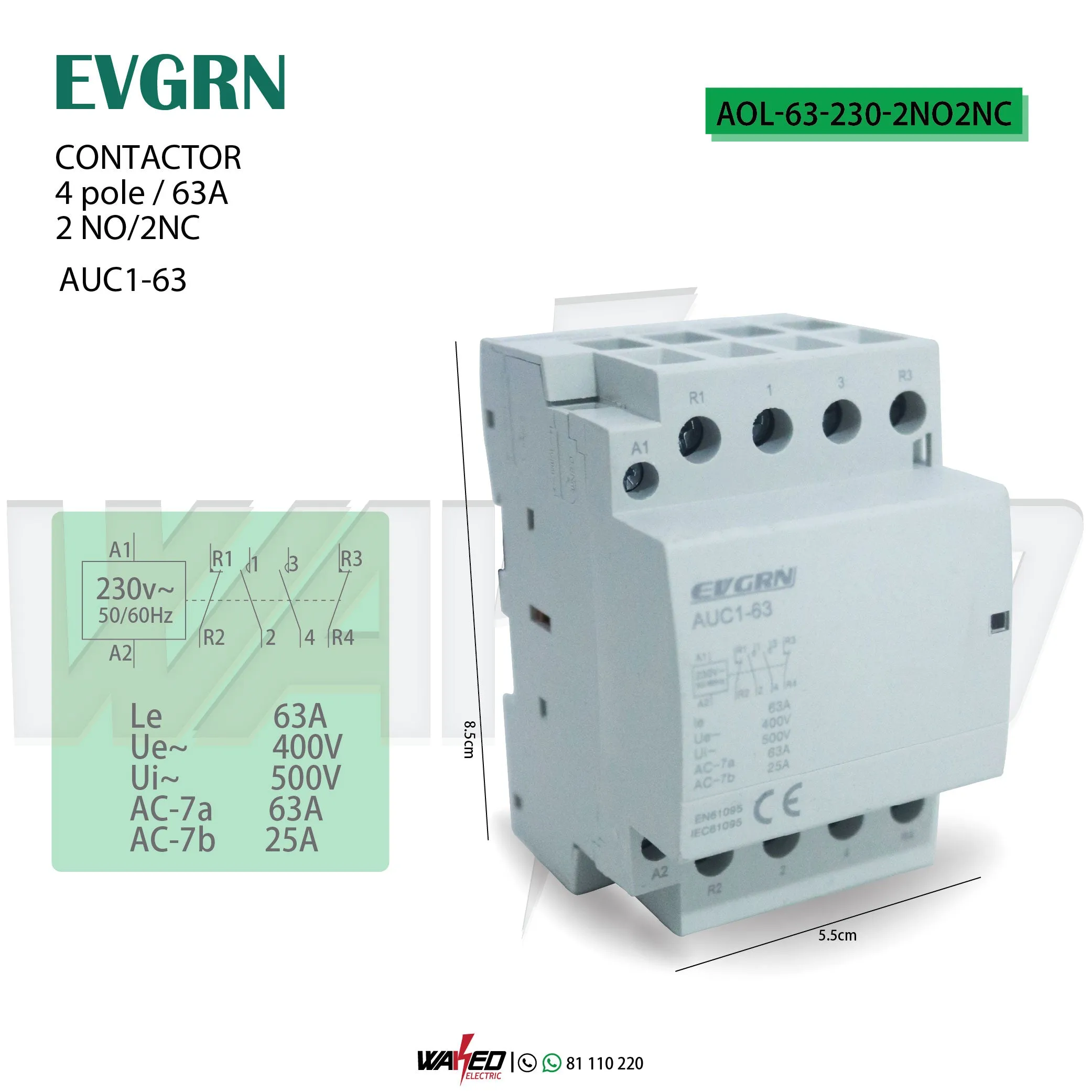 Contactor - 4P63A - 2NO/2NC