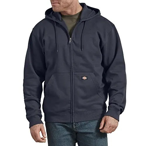 Dickies Men's Big & Tall Full Zip Fleece Hoodie, Dark Navy, 3X