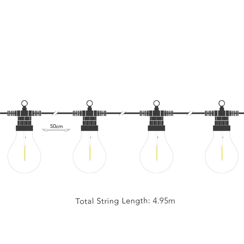 Edinburgh USB Solar Festoon Lights (Set of 10)