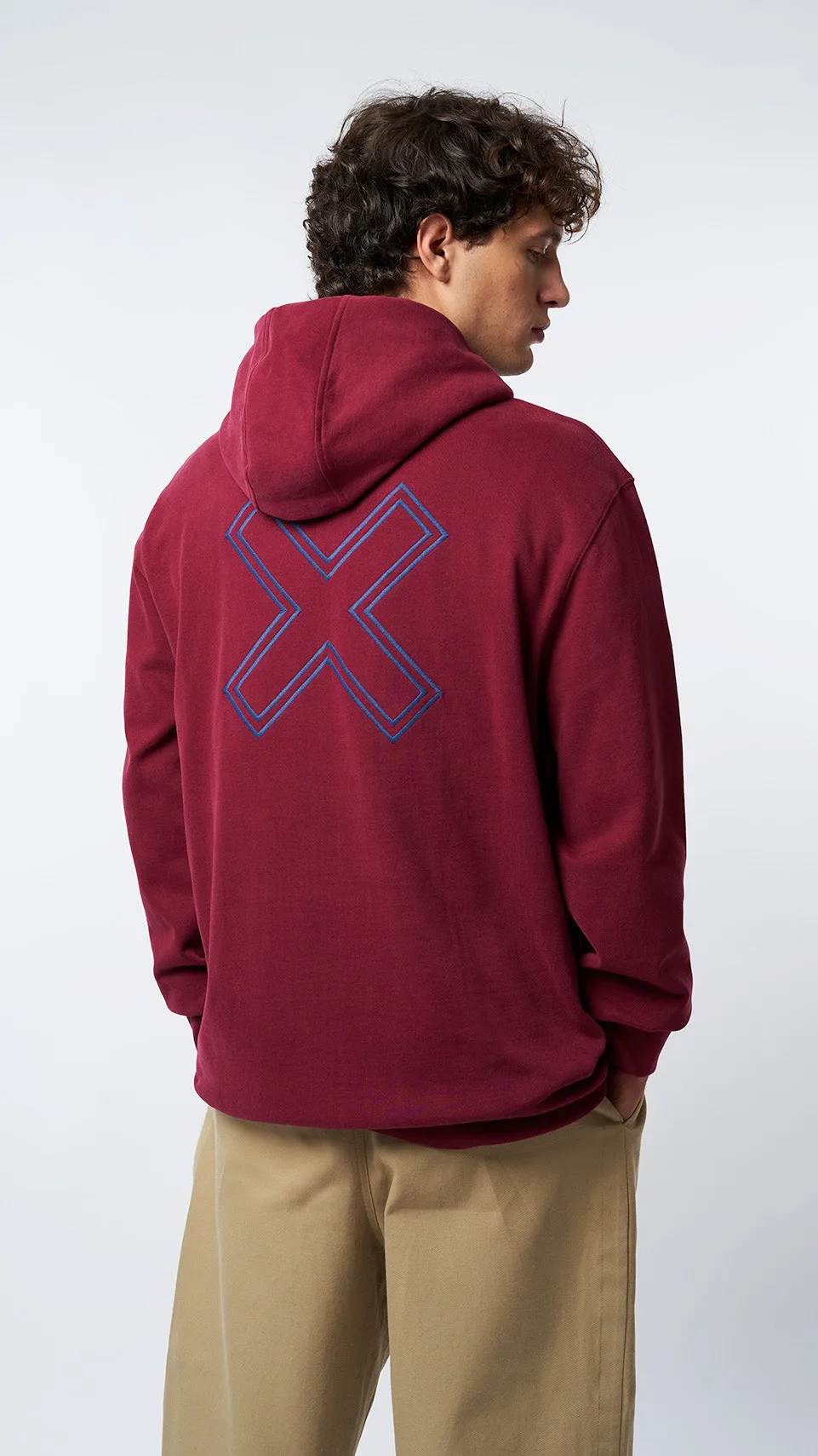 HALF ZIP HOODIE REEF BURGUNDY