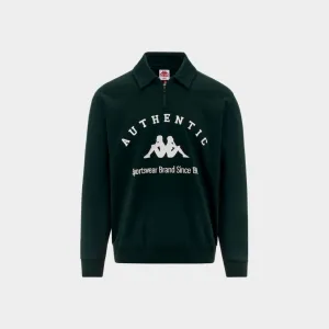 Kappa Authentic Pola Sweatshirt Green Dark White Milk