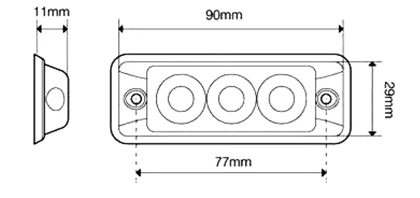 LED Directional Amber Warning Lights 3 Super Slim