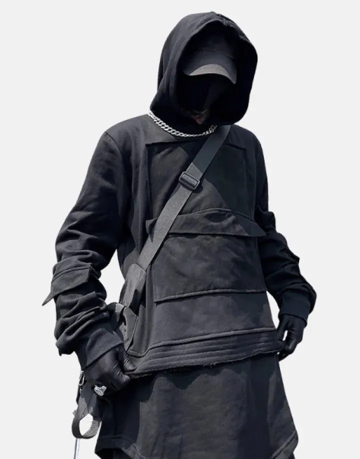 Oversized techwear hoodie