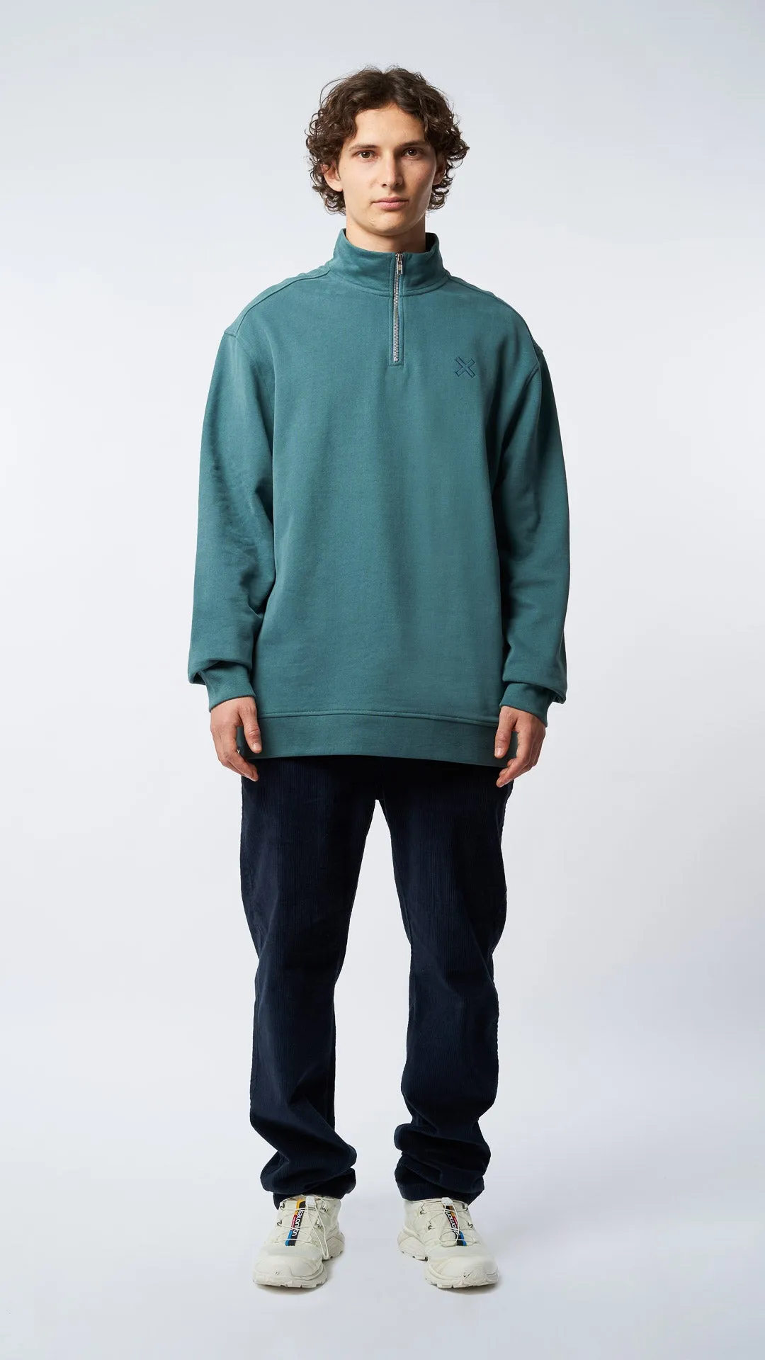 SUDADERA HALF ZIP REEF AMAZON GREEN