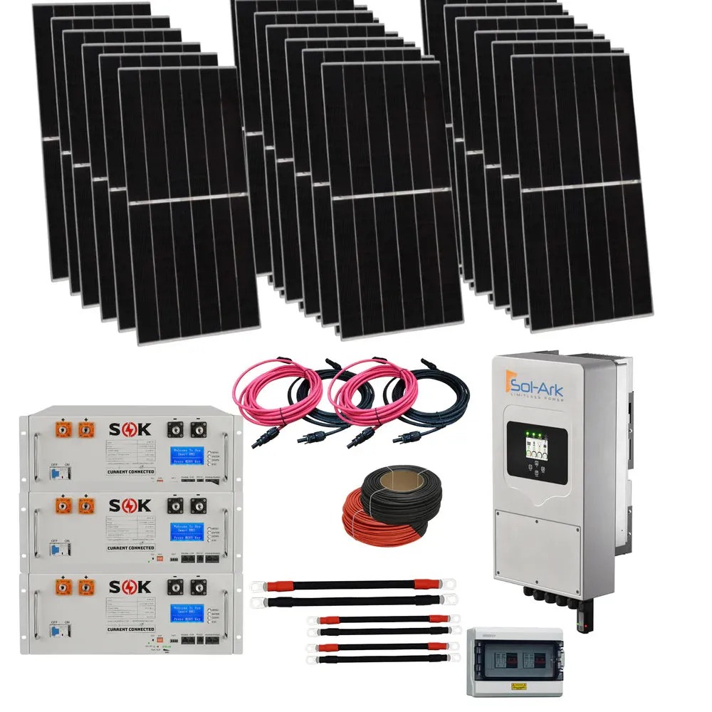 TMG Industrial Solar Cloudy Weather Kit 5k Sol-Ark Inverter & 15 kw Battery, Optional Split-Phase Output(120/240) with Charge Controller, Off-Grid Solar System Solution, TMG-SP9302